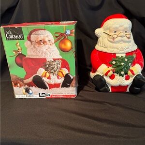 Vintage Santa Claus Cookie Jar Gibson Christmas Holiday New In Box